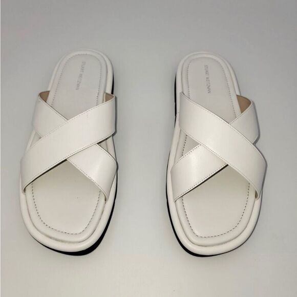 Stuart Weitzman Leather Elodie Slide Sandal 7 - Picture 6 of 10